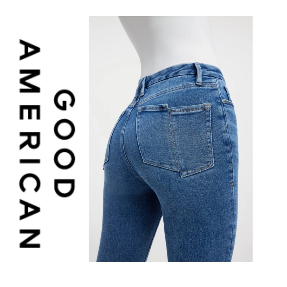 EUC Good American cropped denim
